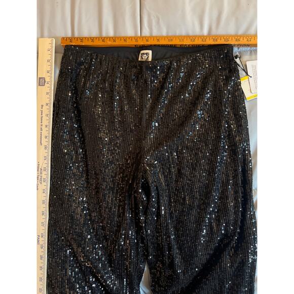 Anne Klein‎ Linear Shine Pull On Wide Leg Pant size M NWT - Picture 3 of 6